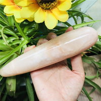 Consolador amarillo Natural de Aventurina Yoni para mujer, varita de cristal de masaje, gran oferta
