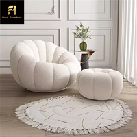 Fauteuil paresseux individuel en tissu de luxe, style nordique, en forme de citrouille, pour salon, chaise longue d'appoint