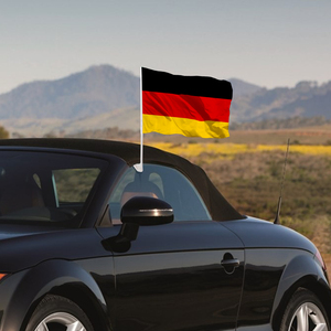 Drapeau de <span class=keywords><strong>voiture</strong></span> allemand promotionnel de taille personnalisée 12x18 drapeau de fenêtre de <span class=keywords><strong>voiture</strong></span> en polyester personnalisé avec tige en plastique - Product Image 6