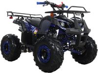 Quad 4 roues 125cc avec éclairage LED, gros pneus 19"/18", bleu araignée, pack usine