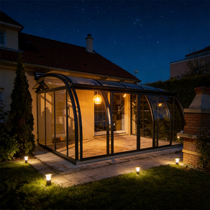 Moderna Terraza <span class=keywords><strong>de</strong></span> Cristal en Oferta, Estructura <span class=keywords><strong>de</strong></span> Aleación <span class=keywords><strong>de</strong></span> Aluminio <span class=keywords><strong>de</strong></span> Alta Calidad, Tamaño Personalizable, Ideal para el Patio Trasero y Campos <span class=keywords><strong>de</strong></span> Golf - Product Image 2