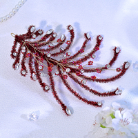 YouLaPan – Pièce de cheveux de mariée exquise, faite à la main, avec plumes artificielles, élégante, pour banquet et danse, YXA376