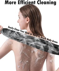 Éponge exfoliante en nylon pour le corps, emballée sous vide, longue éponge de douche pour le dos, filet de bain africain en maille - Product Image 4