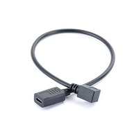 Connecteur Micro5p mâle à 90 degrés gauche/droite, adaptateur d'extension Type-C femelle, câble en PVC, compatible avec les appareils Android
