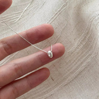 Collier pendentif mini goutte d'eau S925, style tendance, chaîne fine, pour femme, bijoux