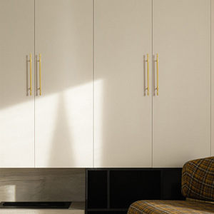 Solid Brass Furniture Handles Bar Shape Drawer Wardrobe Door <b>Knobs</b> Minimalist Design Gold Color Durable Hardware - Product Image 3