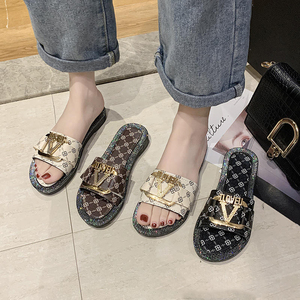 Pakistan Ladies Black Fabric Grass Sandals Women Gleter Commercial Water Shoes Slides Slippers for Girl - Product Image 5