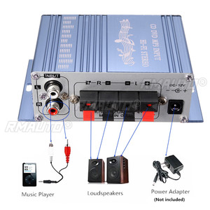 Amplificador de Audio Estéreo HiFi KROAK Mini 20w*20w para Auto, MP3, Radio FM, Barco, 2 Canales, Altavoz Estéreo, Azul y Rojo - Product Image 1