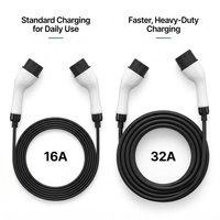 Nouveau câble de charge pour véhicules électriques Type 2, 16A, monophasé, 3 mètres, TPU, IP65, portable, modèle CCS2, chargeur de véhicule électrique pour maison, borne de recharge murale, extérieur