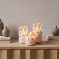 Bougie pilier LED artisanale écologique à piles Meimei avec effet flamme 3D, télécommande, décoration de Noël pour la maison