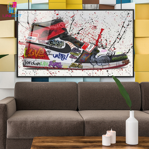 UNIART Pop No Frame Toile Mur Art <span class=keywords><strong>Jordan</strong></span> Air Moderne Chambre Décor <span class=keywords><strong>Rouge</strong></span> <span class=keywords><strong>Haut</strong></span> Décor À La Maison Salle De Bains Décor Hypebeast Sans Cadre - Product Image 1