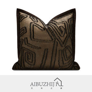 AIBUZHIJIA fodera per cuscino moderna <span class=keywords><strong>Beige</strong></span> Taupe fodera per cuscino decorazione per la casa federa per cuscino con bordo nero - Product Image 1