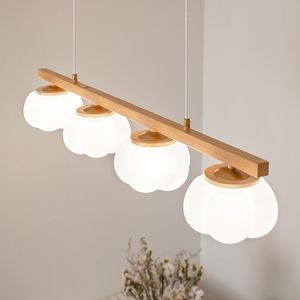 Kem gió nguyên bản màu gỗ nhiều đầu hoa phòng ăn Đèn chùm hiện đại sáng tạo phòng ngủ E27 ánh sáng mặt dây chuyền - Product Image 4