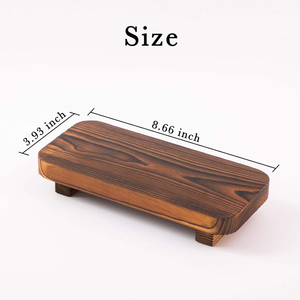 Ensemble de 2 socles rustiques en bois, support à savon de cuisine, plateau de vanité de salle de bain, présentoir décoratif, support à bougies en bois naturel - Product Image 3