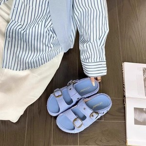 Sandali Vintage con Fibbia e Suola Spessa, Ciabatte Monofascia Versatili <span class=keywords><strong>per</strong></span> Esterni e Spiaggia - Product Image 3