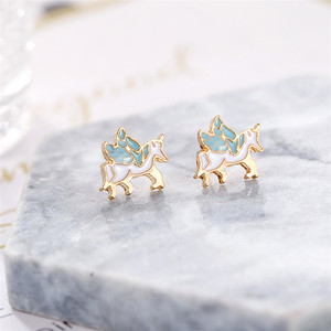 Trendz Offre Spéciale Métal Dégoulinant Artisanat Licorne Fille Enfants Collier Boucles D'oreilles Ensemble De Bijoux - Product Image 3