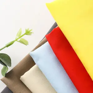 Plain Color CVC 80% Cotton Poplin Fabric 45s 133*72 Width 150cm 115g Shirt Fabric