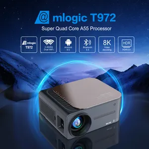 Taşınabilir M8 projektör Lcd 8K 3D çoklu dil WIFI 2.4G & 5G 400 lümen 1080p taşınabilir ev sineması projektörü