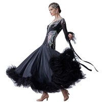 B-19526 Yundance nouvelle perle soie norme nationale moderne robe de danse de bal parti robe de danse pour la concurrence