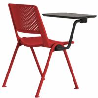 Chaise empilable sans accoudoirs en plastique avec tablette d'écriture pliable pour salle de réunion, bureau, formation, conférence