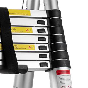 Escalera Telescópica Plegable de Aluminio con 13 Peldaños, Capacidad de Carga de 150 kg, Escalera Extensible para Exteriores (Aluminio 6063T5) - Product Image 3