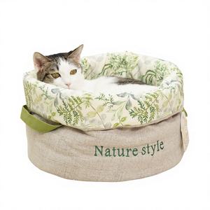 Cama Redonda Portátil para Perros y Gatos, Estilo Natural, Forma de Barril, Venta al Por Mayor del Fabricante - Product Image 1