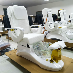 Fauteuil de manucure et pédicure électrique multifonctionnel en acier inoxydable blanc, mobilier de salon de luxe sur mesure en gros - Product Image 5
