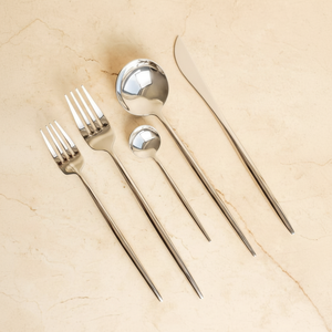 Ensemble d'outils à main, vaisselle, acier inoxydable de qualité alimentaire 304, ensemble de cuillères et de couteaux à porc, 4 pièces, couverts portables - Product Image 1