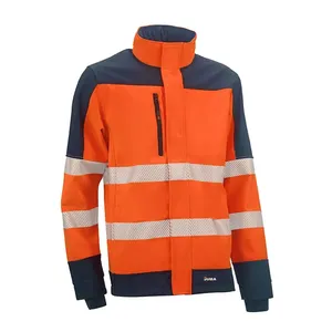 Windbreaker <b>Jackets</b> - HVS9910ORDN S Frigate - Color: Fluorescent Orange/Blue - This <b>high</b>-<b>visibility</b> <b>softshell</b> <b>jacket</b> has - Product Image 1