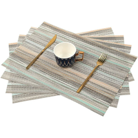 Set de 6 napperons en vinyle pressé or tissé pvc de table personnalisé design antidérapant en plastique