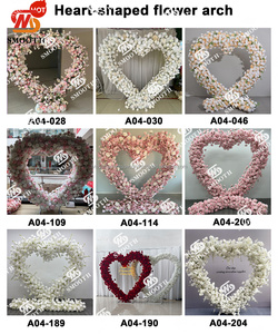 SMOOTH <b>Artificial</b> Pink <b>Hydrangea</b> Heart Shape Floral Arch Silk Flowers Wedding Party Events Decoration - Product Image 3