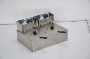 Friteuse professionnelle à double cuve, friteuse électrique pour frites, 5000W, en acier inoxydable - Product Image 4