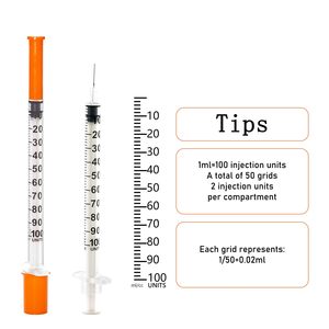 Jeringas de Insulina Desechables de 0.5ml y 1ml, Graduadas con Precisión, con Aguja 29G 30G 31G 32G 6mm 8mm 13mm - Product Image 6
