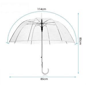 Venta al por mayor recto 23 "* 8 costillas barato claro cúpula jaula burbuja paraguas para la venta - Product Image 5