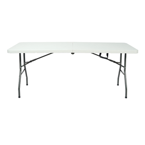 Portable Folding <b>Table</b> 6ft White Rectangular <b>Plastic</b> Outdoor Furniture <b>Foldable</b> Catering Dining Camping Folding <b>Tables</b> HT-635A2 - Product Image 1