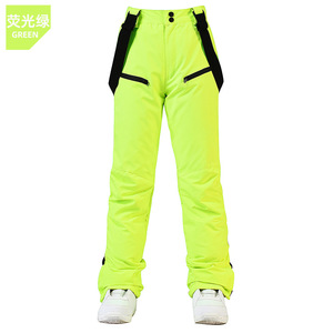 Pantalones de esquí unisex para hombre y <span class=keywords><strong>mujer</strong></span>, gruesos, cálidos, cortavientos e impermeables, con <span class=keywords><strong>tirantes</strong></span> de colores y peto integrado. - Product Image 3