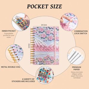 A5 Spiral Notebook Thickened 3D Lined <b>Journal</b> Beautiful Practical Study Office Use Back-to-School Essentials for Recording Memo - Product Image 2