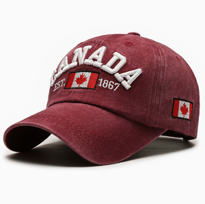 Casquette de baseball vintage avec drapeau canadien, broderie feuille d'érable, casquette snapback 1867, casquette décontractée pour homme et femme - Product Image 3