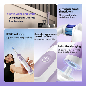 Cepillo de Dientes <span class=keywords><strong>El</strong></span>éctrico Giratorio Recargable para Adultos, Nuevo Modelo 2026, con Cerdas Suaves y Clasificación de Impermeabilidad IPX8 - Product Image 4