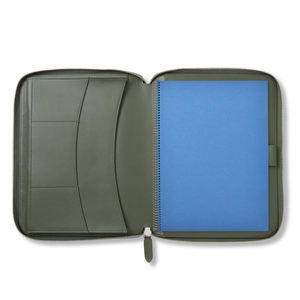 कस्टम मुद्रित लोगो लक्जरी वास्तविक चमड़े ए 5 फ़ाइल फ़ोल्डर कार्यकारी व्यापार पोर्टफोलियो सम्मेलन चमड़े के पैफोलो जिपर - Product Image 1