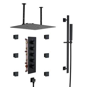 16 Stainless Steel Waterfall <b>Shower</b> <b>Systems</b> Inspired by Spa Equipped With Rain Nozzles Body Nozzles Sliding for Hotel Use BXW-03 - Product Image 4