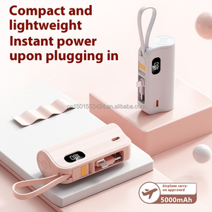 Ngân hàng điện 5000mAh với sạc kép giao diện điện thoại chủ USB cắm dây buộc hiển thị kỹ thuật số <span class=keywords><strong>Mini</strong></span> viên nang sạc - Product Image 4