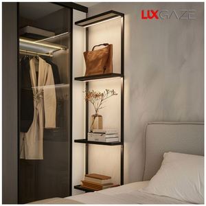 <b>Heavy</b> <b>Duty</b> Metallic Powder Coated Supermarket Rack Single-Sided Retail <b>Shelf</b> LED Light Customized Size Home Decoration Display - Product Image 5