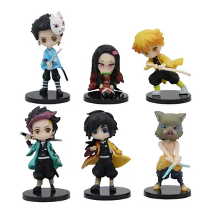 6 Stijlen Anime Demon Slayer Kimetsu Geen Yaiba 7.5Cm Kamado Nezoku Tanjiro Pvc Resin Model Action Figures