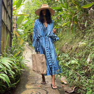 Tunique d'été Femmes Hooded Beachwear Robe De <span class=keywords><strong>Plage</strong></span> Kaftan Maillot de bain Cover Up Bohemian Printed Women Beach Dress - Product Image 2