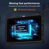 Tablet Robusta con Windows de 10.1'', Intel Core Ultra 5, IP65 Resistente al Agua, Escáner de Código de Barras 2D, PC Industrial, 4G LTE, GPS, RJ45, RS232, WiFi