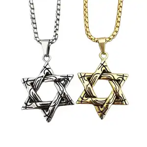 Collier Pendentif Étoile De David Femme Homme Chaîne Argent Israël Collier