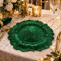 Assiette de Présentation Premium en Plastique de 13 Pouces avec Texture Élevée Élégante pour la Décoration de Table de Fêtes, Mariages et Événements