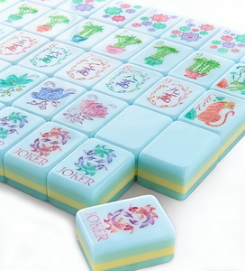 Ensemble de Mahjong américain de luxe en acrylique rose nacré, tuiles artisanales de haute qualité avec sac de rangement, idéal pour la maison et les cadeaux - Product Image 2