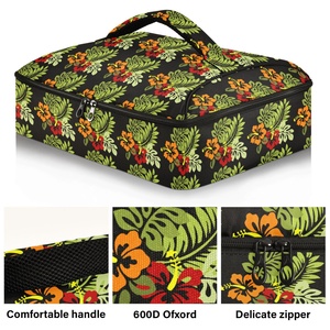 Porte-casserole isotherme à motif hawaïen feuilles vertes pour fêtes et pique-niques - Product Image 2